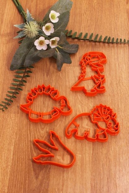 Trex Triceratops Stegosaurus Dinazor Ayak Izi 4lü Set Kurabiye Kalıbı - Görsel 2