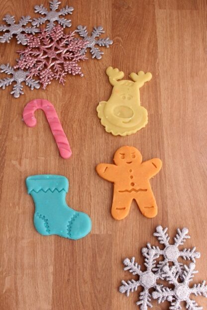 Yılbaşı Baston Şeker Ren Geyiği Çorap Gingerbreadman Kurabiye Kalıbı - Görsel 2