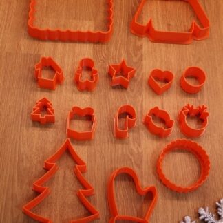 Yılbaşı Noel Kurabiyesi Linzer Dolgulu Kurabiye Kalıbı Mini Kesicili 15'li Set Kurabiye Kalıbı