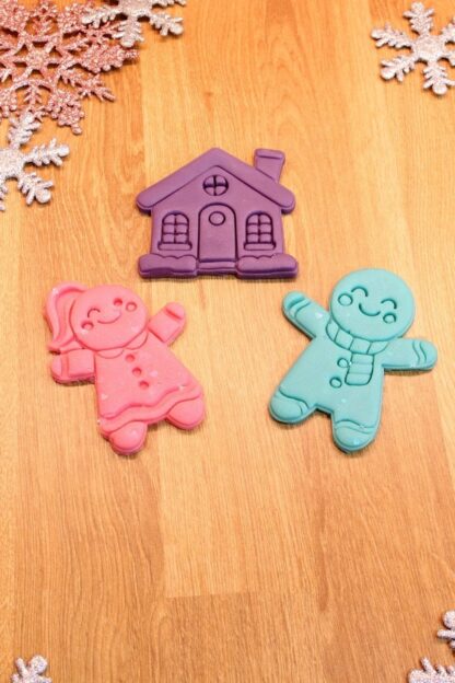 Yılbaşı Yeni Yıl Gingerbreadman Kurabiye Adam Ve Kadın Şeker Evi 3'lü Set Kurabiye Kalıbı - Görsel 3