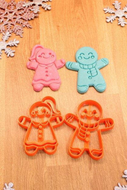 Yılbaşı Yeni Yıl Gingerbreadman Kurabiye Adam Ve Kadın Şeker Evi 3'lü Set Kurabiye Kalıbı - Görsel 4