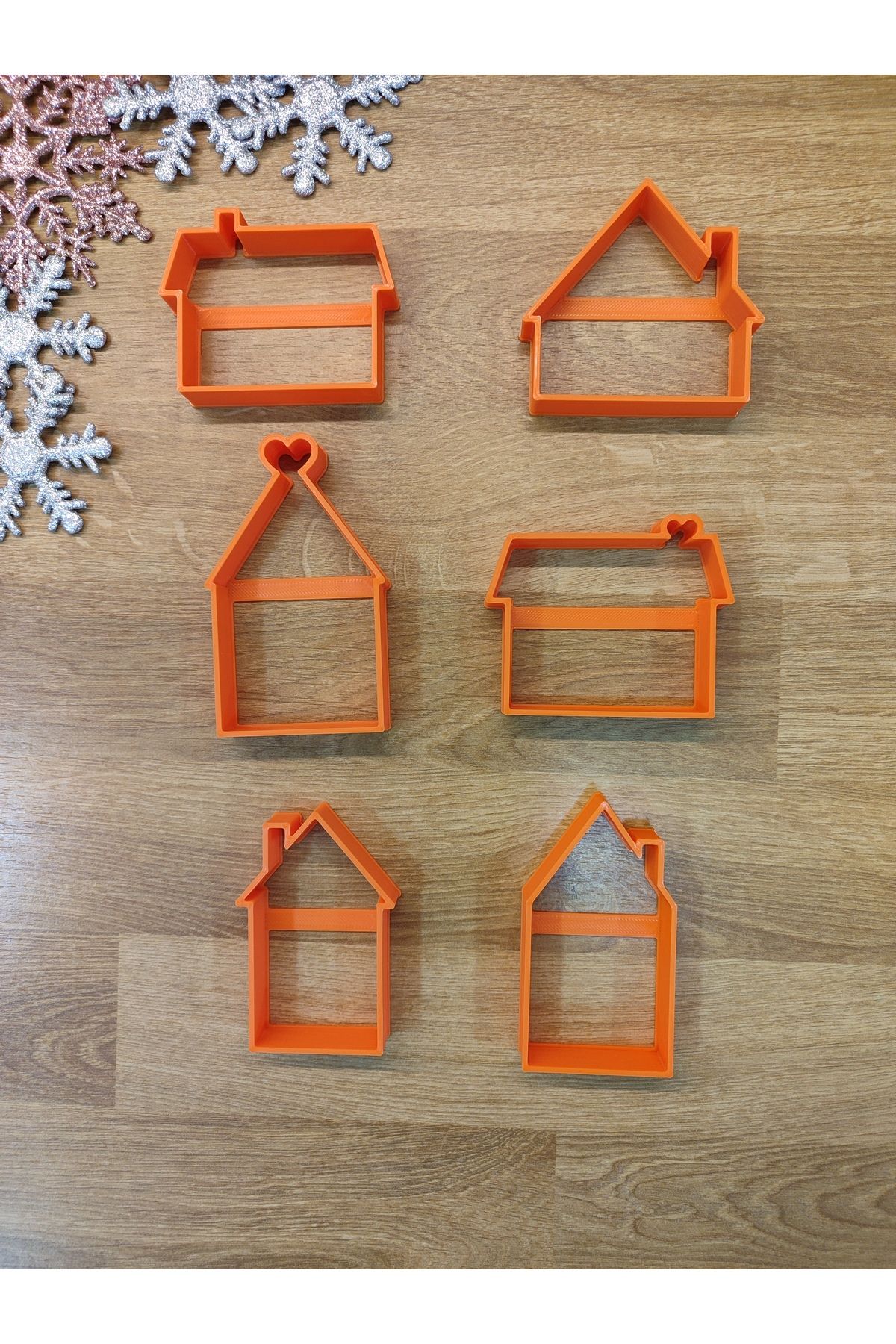 Yılbaşı Yeni Yıl Minik Evler 6'lı Set Kurabiye Kalıbı