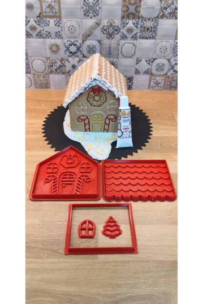 Yılbaşı Yeni Yıl Noel Kurabiye Evi Gingerbread House Kolay Yapım Kurabiye Kalıbı Seti Ve Glazür 100g - Görsel 2