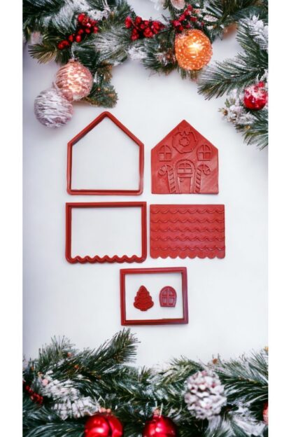 Yılbaşı Yeni Yıl Noel Kurabiye Evi Gingerbread House Kolay Yapım Kurabiye Kalıbı Seti Ve Glazür 100g - Görsel 3