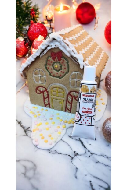 Yılbaşı Yeni Yıl Noel Kurabiye Evi Gingerbread House Kolay Yapım Kurabiye Kalıbı Seti Ve Glazür 100g - Görsel 6