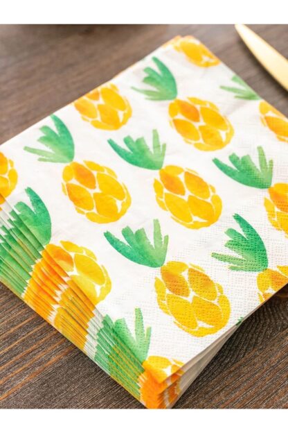 Ananas Desenli Renkli Baskılı Kağıt Peçete 33x33 cm - Görsel 3