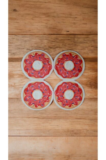 Donut Desenli Renkli Baskılı Kağıt Peçete 16x16 cm - Görsel 2