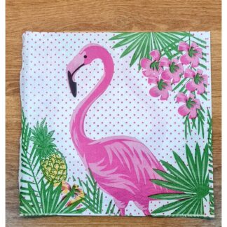 Flamingo Desenli Renkli Baskılı Kağıt Peçete 33x33 cm