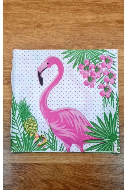 Flamingo Desenli Renkli Baskılı Kağıt Peçete 33x33 cm