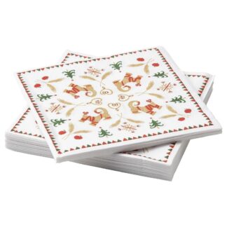 Yılbaşı Desenli Renkli Baskılı Kağıt Peçete 33x33 cm