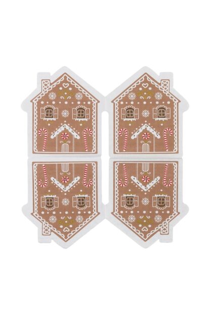 Yılbaşı Temalı Ev Kurabiye Evi Desenli Renkli Baskılı Kağıt Peçete - Görsel 5