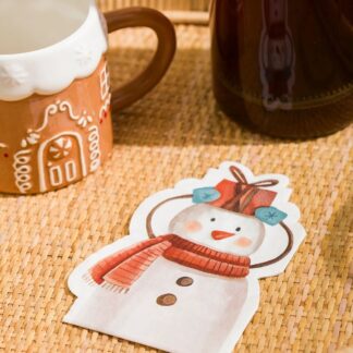 Yılbaşı Temalı Kardan Adam Snowman Renkli Baskılı Kağıt Peçete