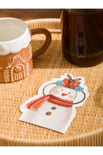 Yılbaşı Temalı Kardan Adam Snowman Renkli Baskılı Kağıt Peçete