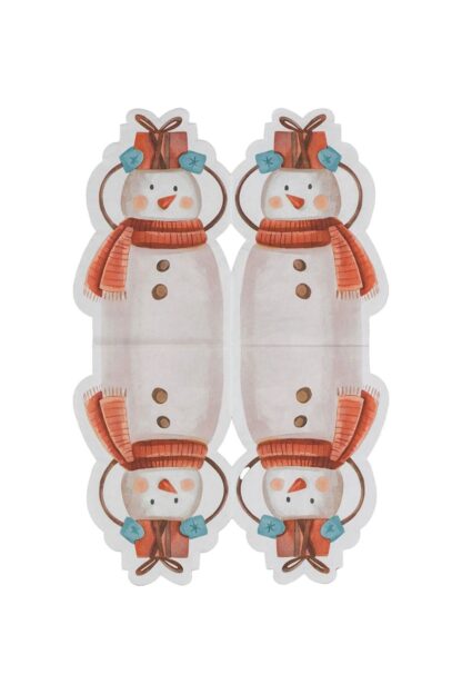 Yılbaşı Temalı Kardan Adam Snowman Renkli Baskılı Kağıt Peçete - Görsel 4