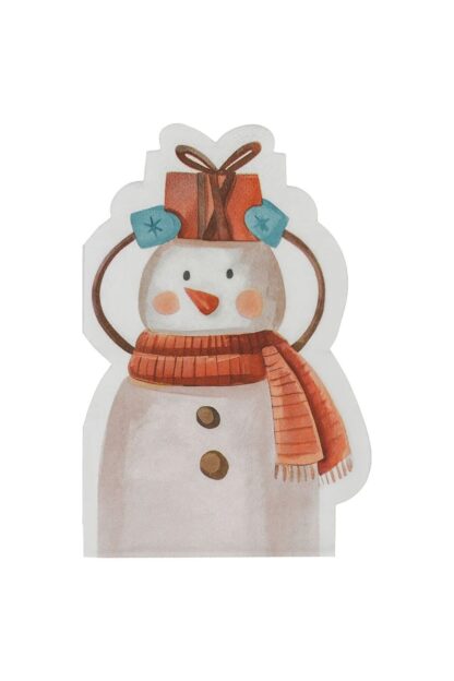 Yılbaşı Temalı Kardan Adam Snowman Renkli Baskılı Kağıt Peçete - Görsel 5