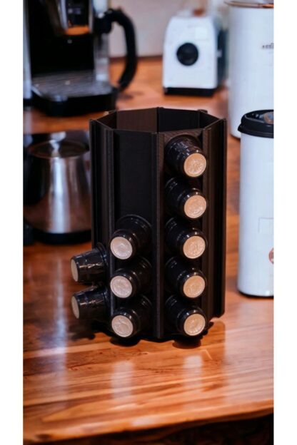 Nespresso Kapsül Kahve Uyumlu Tutucu Dekoratif Çok Amaçlı Stand Siyah