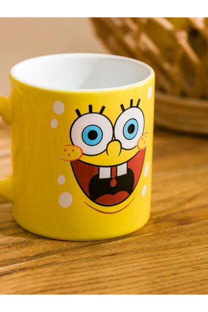 Sünger Bob Sponge Bob Temalı Renkli Baskılı Kupa 320 ml - Görsel 3
