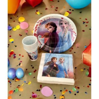 Frozen Karlar Ülkesi Prenses Elsa Desenli Kağıt Peçete Tabak Bardak Set