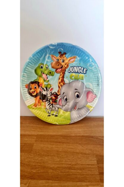 Jungle Club Safari Hayvanları Aslan Fil Zebra Desenli Kağıt Peçete Tabak Bardak Set - Görsel 3