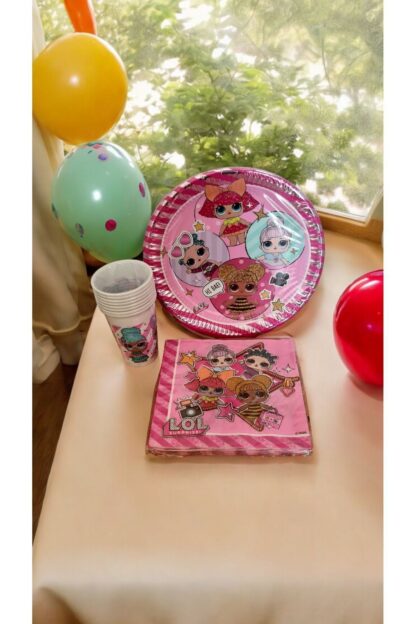 Lol Suprise Bebekleri Desenli Kağıt Peçete Tabak Bardak Set