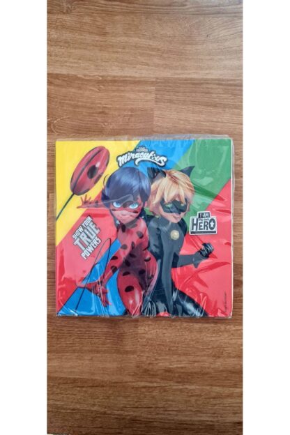 Miraculous LadyBug Uğur Böceği ile Kara Kedi Desenli Kağıt Peçete Tabak Bardak Set - Görsel 3