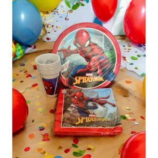 Spiderman Örümcek Adam Desenli Kağıt Peçete Tabak Bardak Set