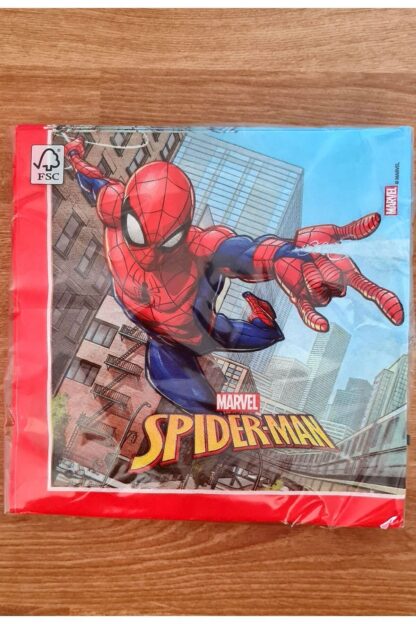 Spiderman Örümcek Adam Desenli Kağıt Peçete Tabak Bardak Set - Görsel 3