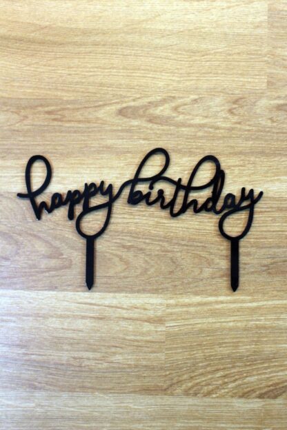 Happy Birthday El Yazısı Doğum Günü Pasta Dekoru
