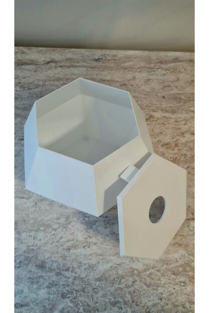 Hexagon Tuvalet Kağıdı Rulosu Uyumlu Dekoratif Peçetelik Beyaz - Görsel 6