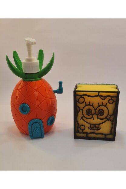 Ananas Evi Sabunluk 220 ml Ve Bulaşık Süngeri Tutacağı Süngerlik 2'li Set - Görsel 2