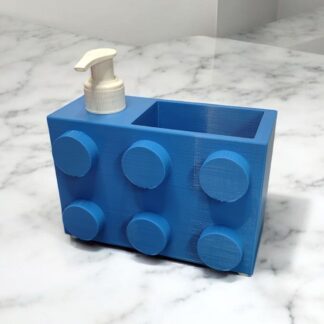 Renkli Brick Blok Özel Tasarım Sabunluk ve Organizer Seti Mavi