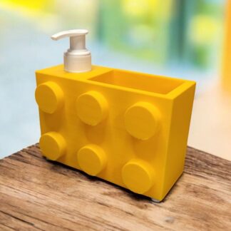 Renkli Brick Blok Özel Tasarım Sabunluk ve Organizer Seti Sarı