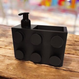 Renkli Brick Blok Özel Tasarım Sabunluk ve Organizer Seti Siyah
