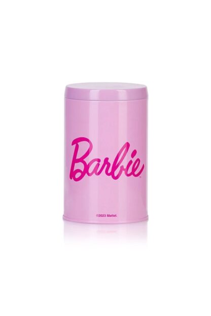 Barbie Baskılı Metal Kurabiye Saklama Kabı 800ml Pembe