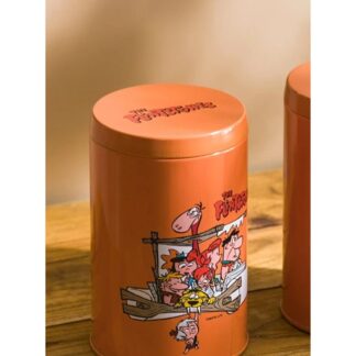 Flintstones Taş Devri Arabalı Baskılı Metal Kurabiye Saklama Kabı 800ml