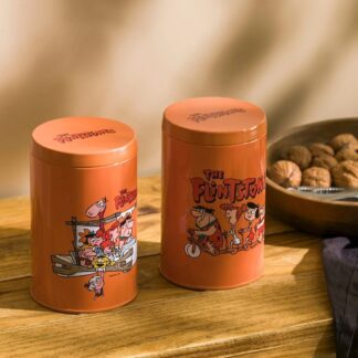 Flintstones Taş Devri Baskılı Metal Kurabiye Saklama Kabı 2'li Set 800mlx2