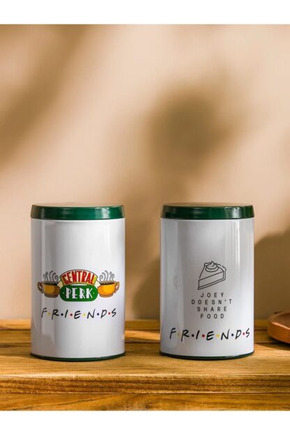 Friends Central Perk Joey Doesn't Share Food Baskılı Metal Kurabiye Saklama Kabı 2'li Set