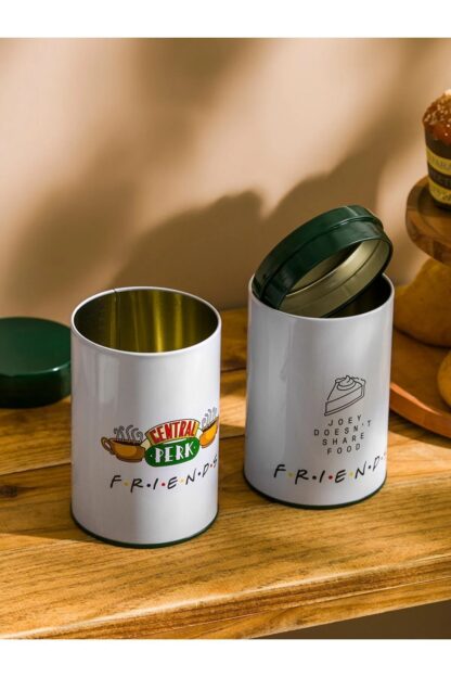 Friends Central Perk Joey Doesn't Share Food Baskılı Metal Kurabiye Saklama Kabı 2'li Set - Görsel 3