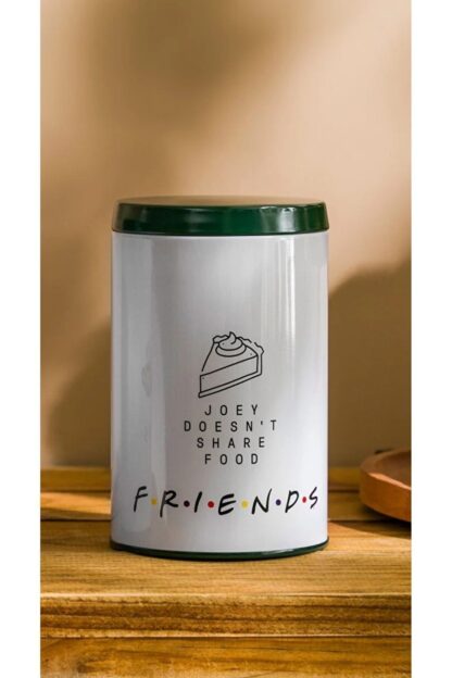 Friends Joey Doesn't Share Food Baskılı Metal Kurabiye Saklama Kabı 800ml