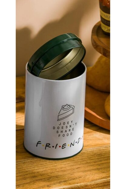 Friends Joey Doesn't Share Food Baskılı Metal Kurabiye Saklama Kabı 800ml - Görsel 3