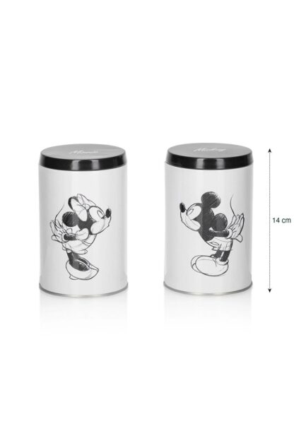 Mickey Mouse ve Minnie Mouse Baskılı Metal Kurabiye Saklama Kabı 2'li Set - Görsel 4