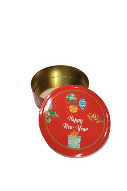 Yılbaşı Temalı Happy New Year Mutlu Yıllar Renkli Baskılı Metal Saklama Kutusu Hediyelik - Görsel 2