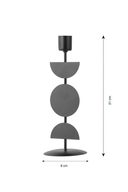 Dekoratif Modern Şamdan 8x8x22 Cm Metal Siyah - Görsel 4