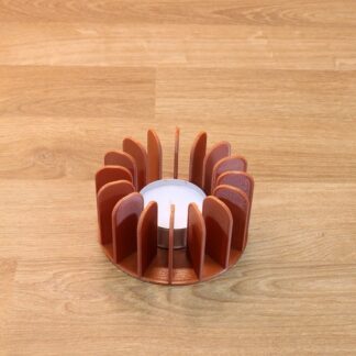 Modern Perdeli Tealight Tutucu Mumluk Bakır Rengi