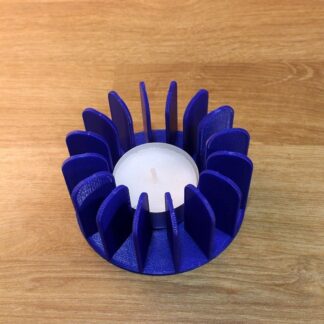 Modern Perdeli Tealight Tutucu Mumluk Safir Mavi
