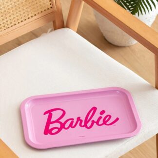 Barbie Baskılı Metal Tepsi 25x35 Cm Pembe