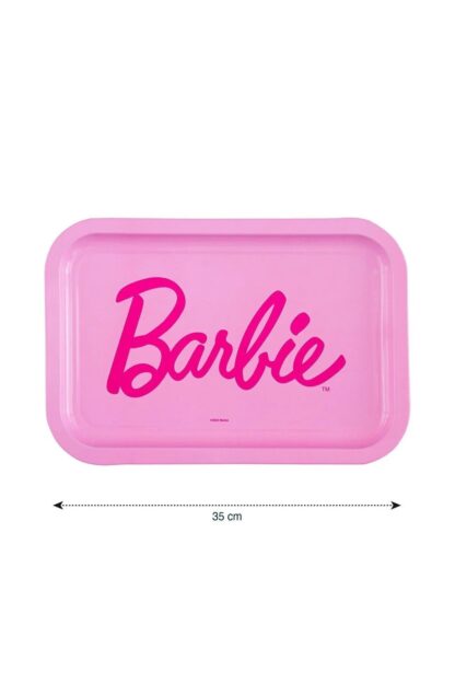 Barbie Baskılı Metal Tepsi 25x35 Cm Pembe - Görsel 4