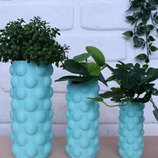 Bubble 3'lü Dekoratif Vazo Su Yeşili
