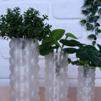 Bubble 3'lü Dekoratif Vazo Yarı Saydam