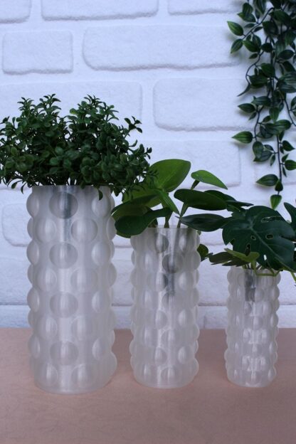 Bubble 3'lü Dekoratif Vazo Yarı Saydam
